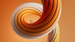 An abstract photo of an orange and yellow swirl
